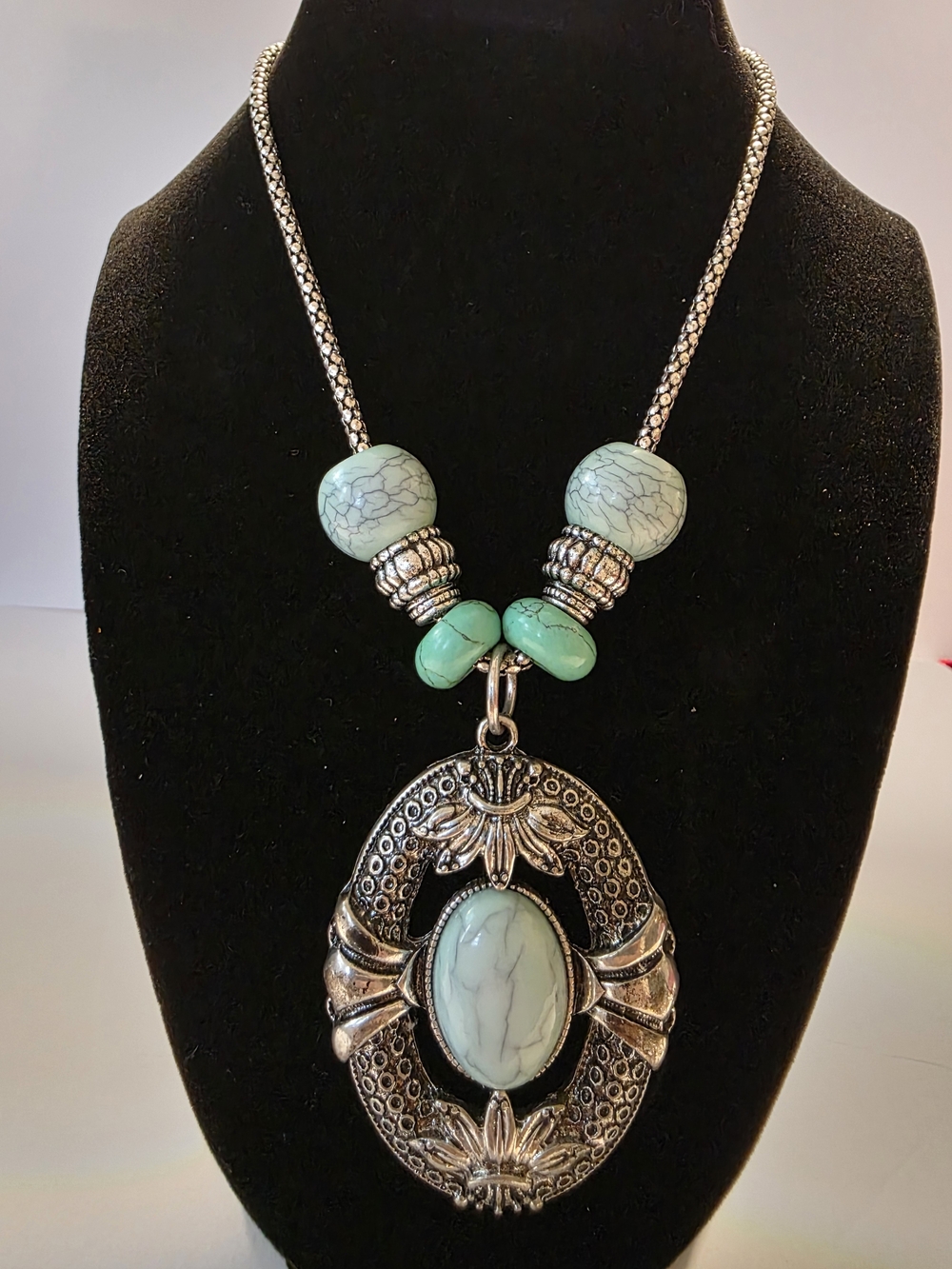 LIBERTY WOMAN Silver-Tone Turquoise Pendant Necklace - Women Jewelry